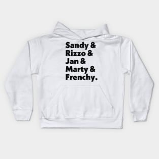 Grease Pink Ladies Names List Kids Hoodie